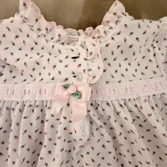 Laura Dale Pink Rosebud Traditional Peignoir Set - Picture 6 of 8